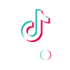 a white, magenta, and turquoise TikTok logo